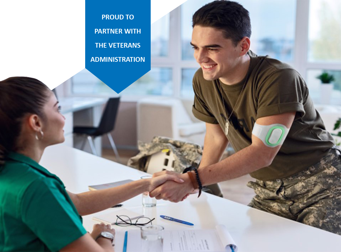 veteran using Nerivio at VA office mobile